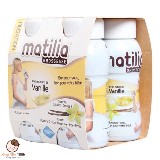 Sữa bầu Matilia Pháp 200ml vị vanilla ( lốc 4 chai)