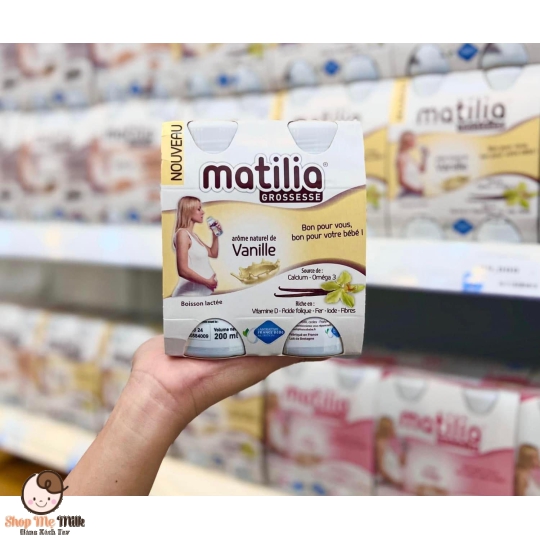 Sữa bầu Matilia Pháp 200ml vị vanilla ( lốc 4 chai)