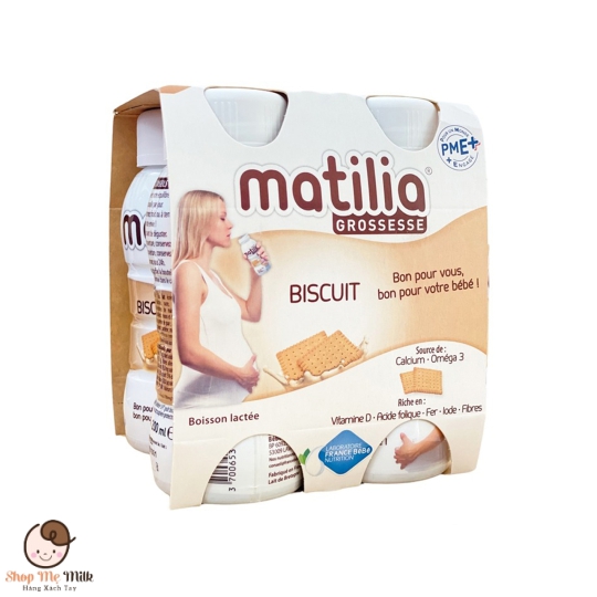 Sữa bầu Matilia Vị Biscuit Pháp 200ml ( lốc 4 chai)
