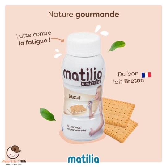Sữa bầu Matilia Vị Biscuit Pháp 200ml ( lốc 4 chai)