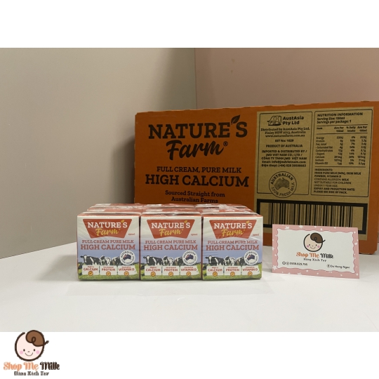 Sữa tươi nguyên chất Nature's Farm high Calcium - Canxi hàm lượng cao của Úc 150ml