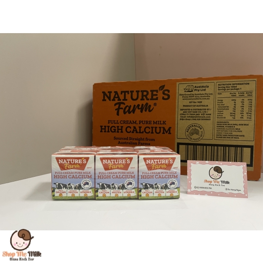 Sữa tươi nguyên chất Nature's Farm high Calcium - Canxi hàm lượng cao của Úc 150ml