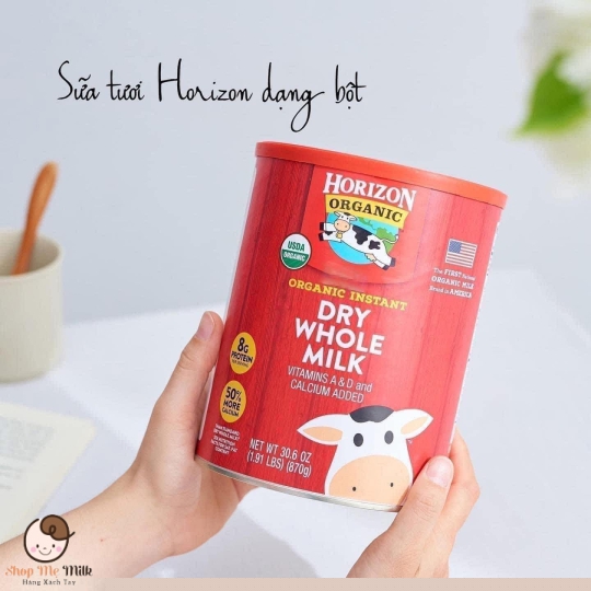 Sữa bột Horizon Organic - Sữa tươi nguyên kem dạng bột Horizon Mỹ - 870g