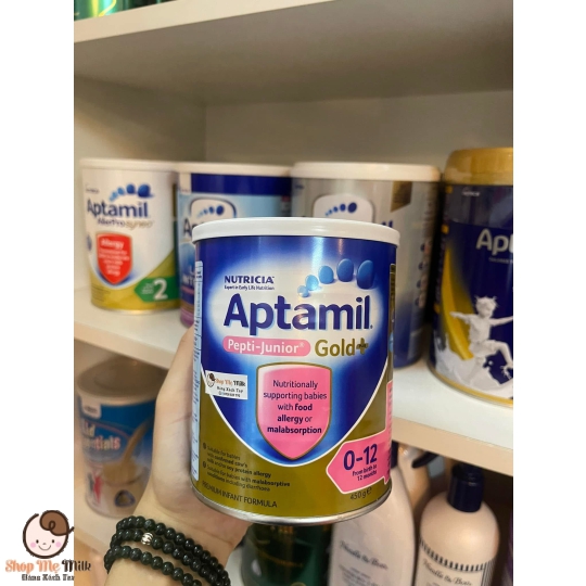 Sữa Aptamil Pepti Junior Gold+ Úc 450G cho bé dị ứng đạm bò & dị ứng trứng ( Free lactose)