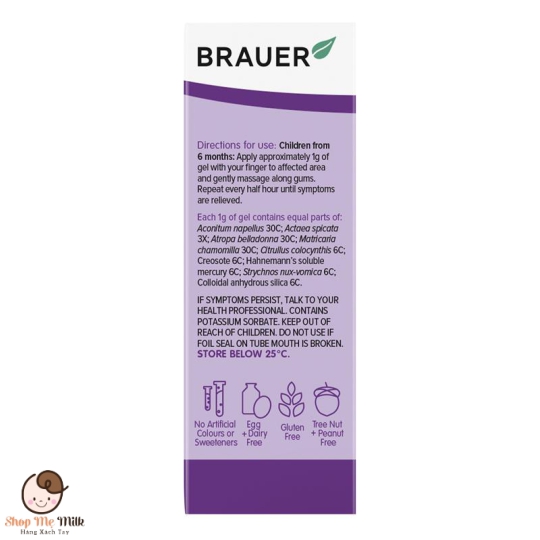 Gel giảm đau răng Brauer Baby & Child Teething Gel 20g  - Từ 6 tháng nội địa Úc