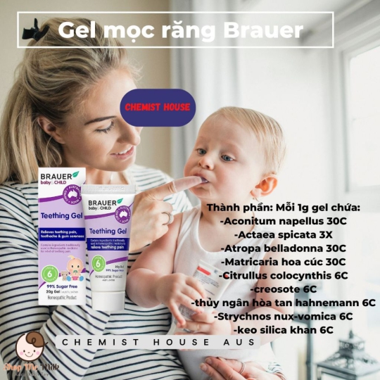 Gel giảm đau răng Brauer Baby & Child Teething Gel 20g  - Từ 6 tháng nội địa Úc