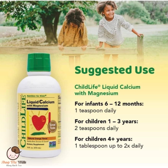 Canxi ChildLife bổ sung Canxi và Magie cho bé từ 6 tháng tuổi
