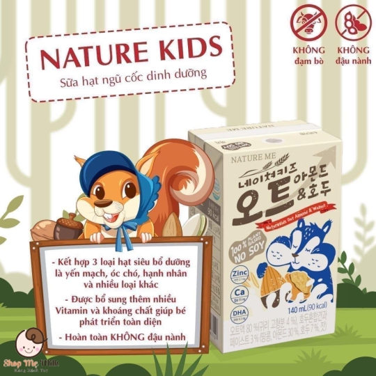 Sữa Hạt Ngũ Cốc Dinh Dưỡng Nature Kids - Không chứa sữa bò- Không đậu nành Hàn quốc 