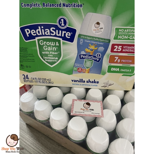 Sữa nước Pediasure fiber vị vani (mẫu mới) chai 237ml cho trẻ từ 2-13 tuổi pack 24 chai date 4/2024