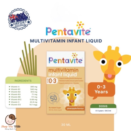 Vitamin Tổng hợp Petavite Multivitamin infant Liquid Úc 30ml ( 0tuổi -3 tuổi)