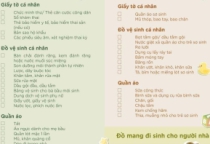 Check list đồ đi sinh
