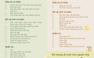 Check list đồ đi sinh