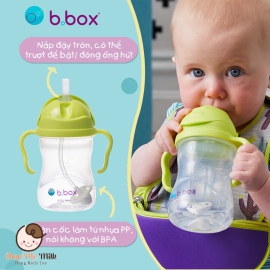 Bình B.Box tập hút cho bé từ 6 tháng 240ml của Úc ( có quả tạ chống sặc, chống lật đổ nước)
