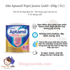 Sữa Aptamil Pepti Junior Gold+ Úc 450G cho bé dị ứng đạm bò & dị ứng trứng ( Free lactose)