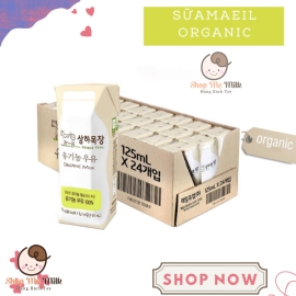 Sữa Sangha Meail Organic - Sữa tươi hữu cơ Hàn Quốc vị nguyên chất Thùng 24 hộp 125ml
