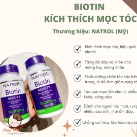 Viên uống Biotin 10.000mcg của Mỹ 100 viên ( Hỗ trợ mọc tóc, giảm gãy rụng tóc)