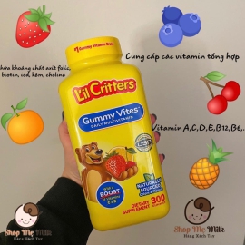 Kẹo Dẻo Gấu Gummy Vites bổ sung Vitamin của Mỹ Hộp 300 viên ( bé từ 2 tuổi)