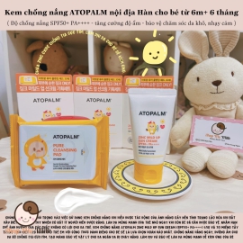 Kem chống nắng Atopalm cho bé Hàn Quốc kèm set khăn tẩy trang ( 6m+)