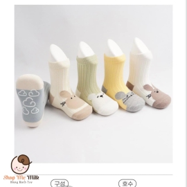 Tất made in korea có đế trống trơn trượt cho bé từ 12 tháng -24 tháng