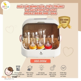 Máy úp bình sữa và tiệt trùng sấy khô Tia UCV Moaz Bé.Bé MB - 044 ( Bảo hành chính hãng 1 năm)