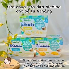 Sữa chua dừa Bledina cho bé dị ứng đạm bò lốc 4 hũ 100g Hàng Air ( mẹ note vị trong ghi chú đặt hàng)