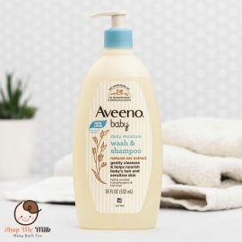 Sữa tắm gội Aveeno baby Úc 532ml từ sơ sinh ( cho da nhạy cảm, da viêm)