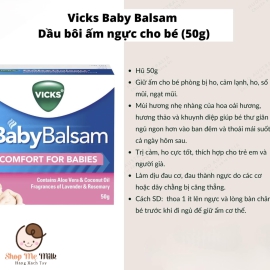 DẦU BÔI GIỮ ẤM VICKS BABY BALSAM CỦA ĐỨC CHO TRẺ TỪ 3M+