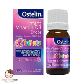 Vitamin D3 Drops Ostelin 2.4ml Úc cho bé từ sơ sinh (D3 Giọt)